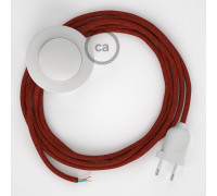 Conexión suelo 3m Blanco cable redondo Seda Glitter Rojo RL09