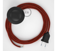 Conexión suelo 3m Negro cable redondo Seda Glitter Rojo RL09