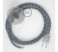 Conexión suelo 3m Transparente cable redondo Algodón Stripes Azul RD55