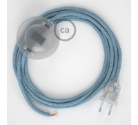 Conexión suelo 3m Transparente cable redondo Algodón ZigZag Azul RD75