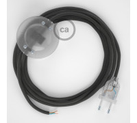 Conexión suelo 3m Transparente cable redondo Seda Gris Oscuro RM26