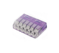 Conector compacto sin tornillos p/cable rígido 1,5-2,5mm2 -6 contactos