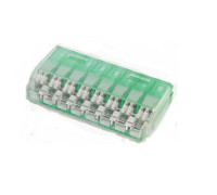 Conector compacto sin tornillos p/cable rígido 1,5-2,5mm2- 8 contactos