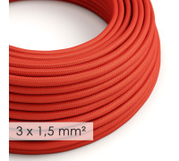 Cable manguera redonda 3G1,50 textil  Rayon Rojo