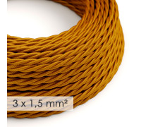 Cable Trenzado 3G1,50 textil  Rayon Dorado