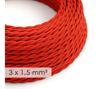 Cable Trenzado 3G1,50 textil  Rayon Rojo