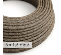 Cable manguera redonda 3G1,50 textil  Lino Marrón
