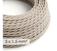 Cable Trenzado 3G1,50 textil  Lino Natural neutro