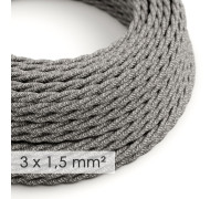 Cable Trenzado 3G1,50 textil  Lino Gris