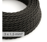 Cable Trenzado 3G1,50 textil  Lino Antracita