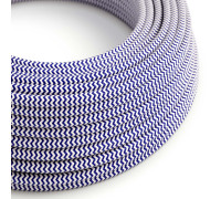 Cable manguera redonda 3G0,75 textil Rayon Azul zigzag