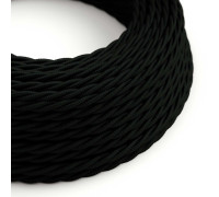 Cable Trenzado 3G0,75 textil Rayon Negro sólido