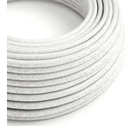 Cable manguera redonda 3G0,75 textil Rayon Blanco sólido Glitter