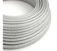 Cable manguera redonda 3G0,75 textil Rayon Plata sólido Glitter