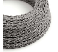 Cable Trenzado 2x0,75 textil Lino Natural Gris