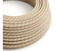 Cable manguera redonda 2x0,75 textil Algodón Stripes Rosa y lino