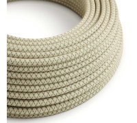 Cable manguera redonda 2x0,75 textil Algodón Rombo Verde Tomillo lino