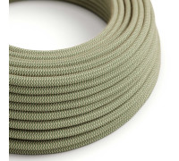 Cable manguera redonda 2x0,75 textil Algodón Zizag Verde Tomillo lino