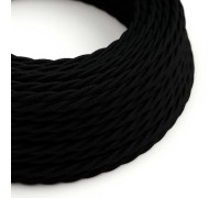 Cable Trenzado 3G0,75 textil Algodón Negro sólido