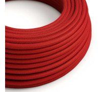 Cable manguera redonda 2x0,75 textil Algodón Rojo Fuego sólido