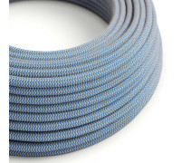 Cable manguera redonda 3G0,75 textil Algodón Zigzag Azul Steward lino