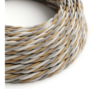 Cable Trenzado 3G0,75 textil Yute Algodón y Lino Natural