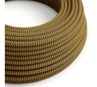 Cable manguera redonda 3G0,75 textil Algodón Miel y antracita zigzag