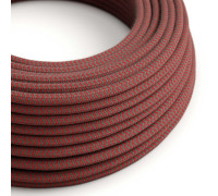 Cable manguera redonda 2x0,75 textil Algodón Rojo Fuego gris zigzag