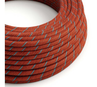 Cable manguera redonda 2x0,75 textil Algodón ladrillo y azul claro
