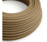 Cable manguera redonda 2x0,75 textil Yute y Algodón Tabaco