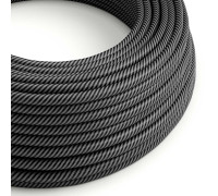 Cable manguera redonda 3G0,75 textil HD finas tiras grafito y negro