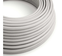 Cable manguera redonda 3G0,75 textil HD Blanco y Aluminio