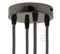 KIT Florón metal D120  4 agujeros Negro Perla prensaestopa plastico