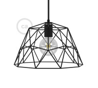Jaula para lámpara Dome XL metal negro con portalámparas E27