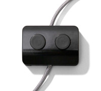 Interruptor pie unipolar doble negro diseño Achille Castiglioni