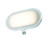Aplique LED policarbonato oval blanco pared