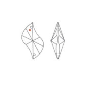 Swing 8950/805 230 (30x18mm) 2 taladros Jet Swarovski Crystal