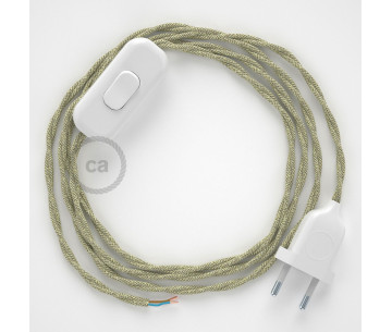 Conexión de mano 1,8m Blanco cable Trenzado Lino Neutro TN01
