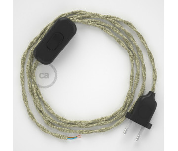 Conexión de mano 1,8m Negro cable Trenzado Lino Neutro TN01
