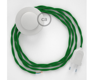 Conexión suelo 3m Blanca cable trenzado Seda Verde TM06