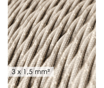 Cable Trenzado 3G1,50 textil  Lino Natural neutro