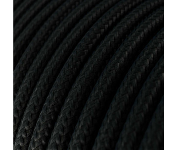 Cable manguera redonda 2x0,75 textil Rayon Negro sólido