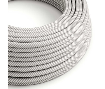 Cable manguera redonda 3G0,75 textil HD Blanco y Aluminio