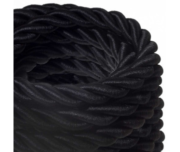 Cordon Trenzado 2XL24mm 3G0,75 Textil Rayón Negro
