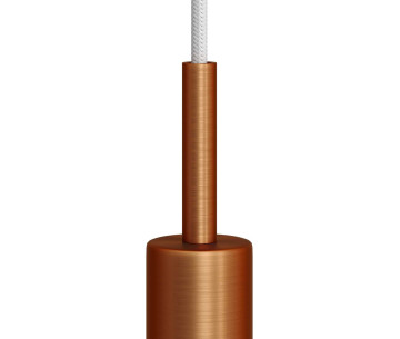 Prensaestopa metal L7cm Cobre Satin con tubo roscado tuerca y arandela