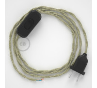 Conexión de mano 1,8m Negro cable Trenzado Lino Neutro TN01