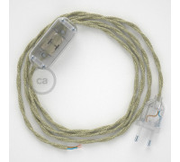 Conexión de mano 1,8m Transparente cable Trenzado Lino Neutro TN01