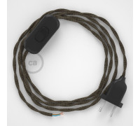 Conexión de mano 1,8m Negro cable Trenzado Lino Marrón TN04