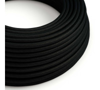 Cable manguera redonda 3G0,75 textil Rayon Negro sólido