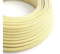 Cable manguera redonda 3G0,75 textil Rayon Amarillo zigzag
